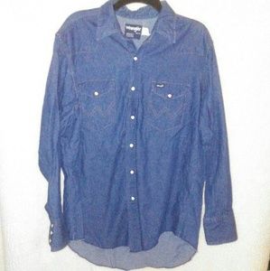 Vintage Wrangler Western denim button up shirt